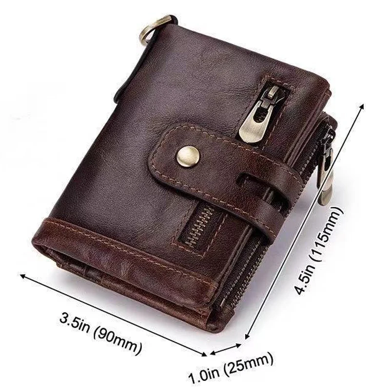 Высококачественный мужской кошелек из натуральной воловьей кожи для монет