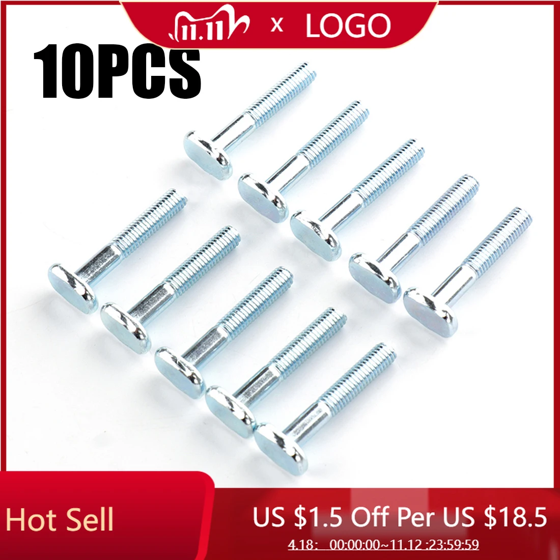 

10pcs M6x40mm T-Nut Sliding Screws T-track T-slot Miter Track Jig Table Saw Router Carpentry Jigs Woodworking Tool