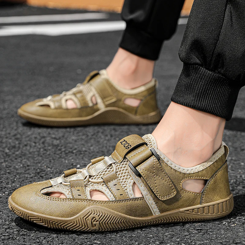 Summer Men Hiking Shoes Breathable Male Trekking Shoes Outdoor Sports Men Walking Shoes Toe Protection Anti-slip Casual Sneakers