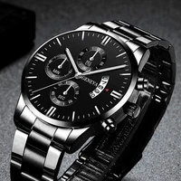luxury mens quartz watch stainless steel business automatic calendar clock men fashion casual wrist watch relogio masculino