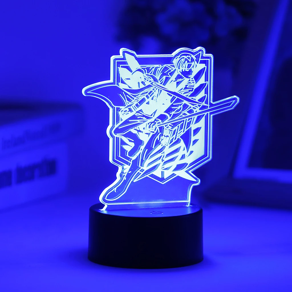 

New Attack On Titan Anime 3D LED Night Lights Manga My Hero Academia Illusion Lamp For Kid Home Decor Christmas Gift Hunter X