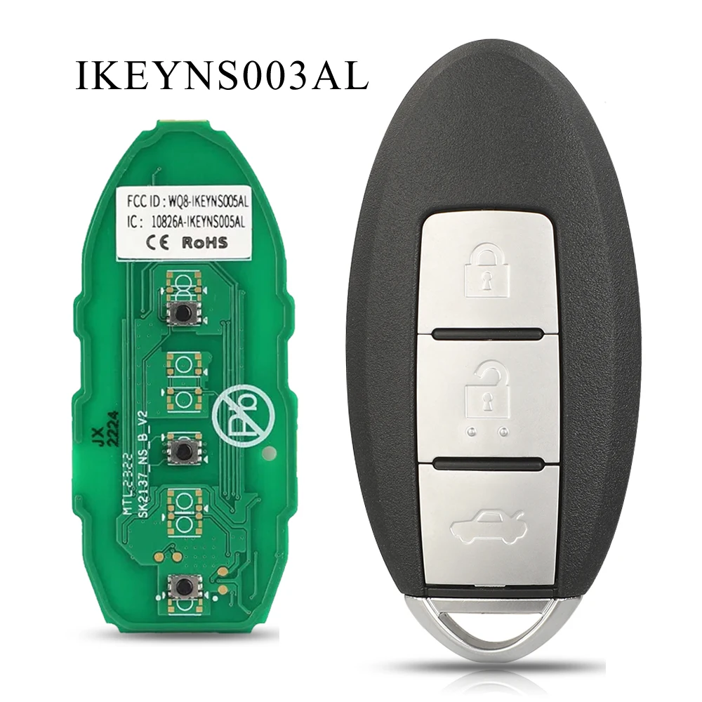 Jingyuqin 3 кнопки для Nissan AUTEL IKEYNS003AL умный универсальный ключ KM100 KM100E IM508 IM608Pro MAXIIM IKEY