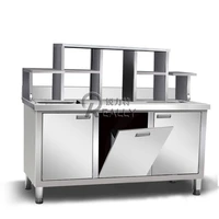water bar tea cabinet counter drawer stainless steel salad fridge work table coffee drink juicer tea bar