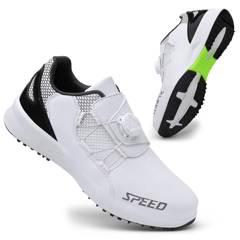 

Men Women Golf Sport Shoes Spikeless Professional Golf Training Sneakers for Men Black White Quick Lacing Golf Trianing Sneaker