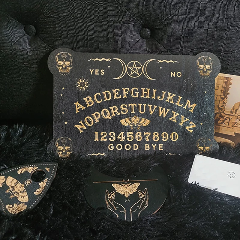 

12inch Wooden Divination Pendulum Board Engraved Magic Board Ouija Board Metaphysical Message Witch's Pendulum Board Kit