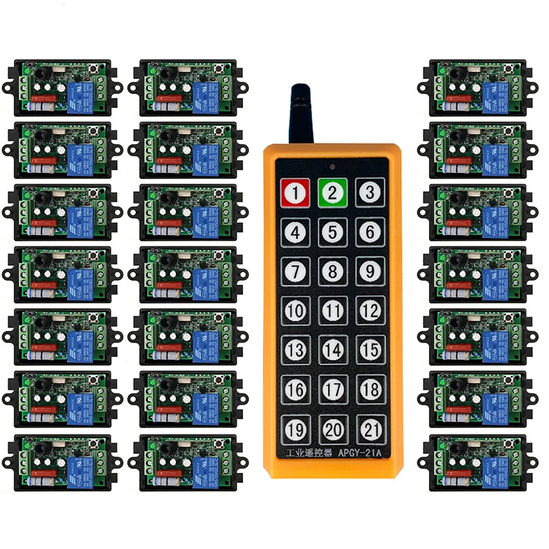 Промышленный беспроводной пульт дистанционного управления 433 МГц 1000 м 220 В