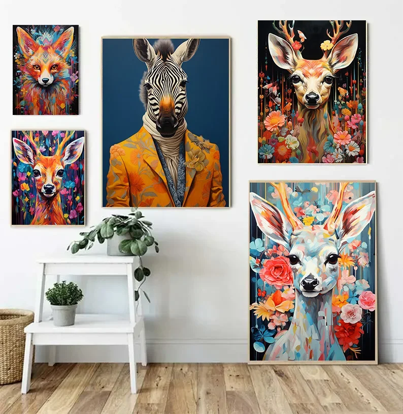 Винтажные абстрактные украшения klassistant животные лисы HD холщовые