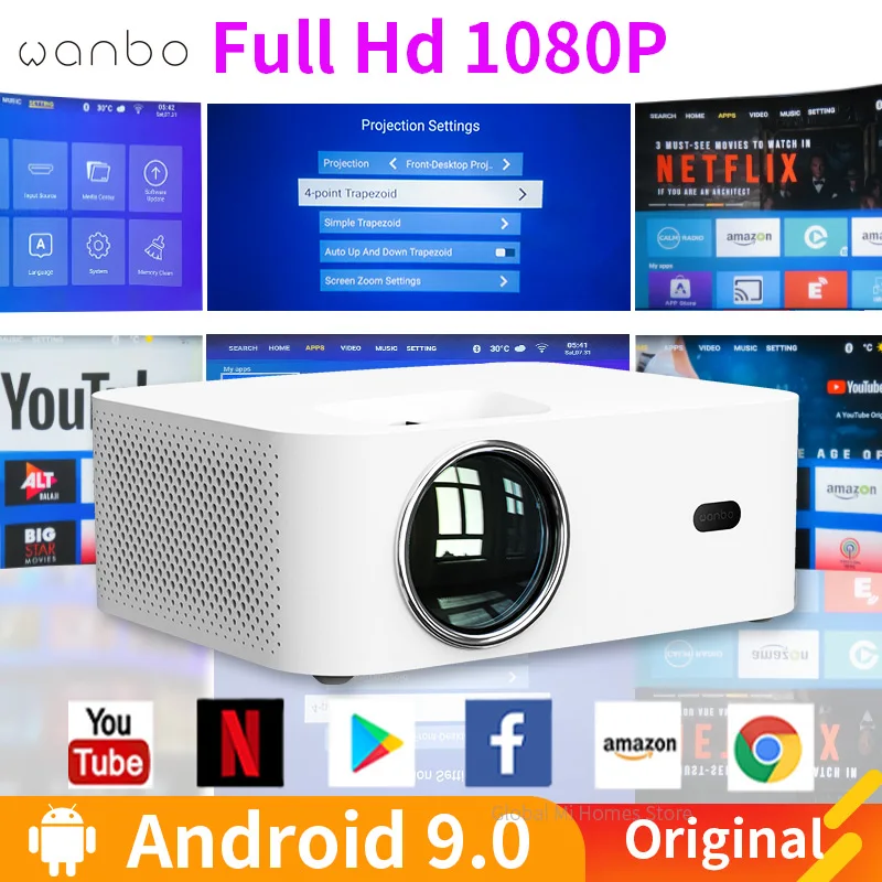 

Мини-проектор глобальная версия Wanbo X1 Профессиональный проектор, светодиодный, Full Hd, 1080P, 4K 1920*1080P