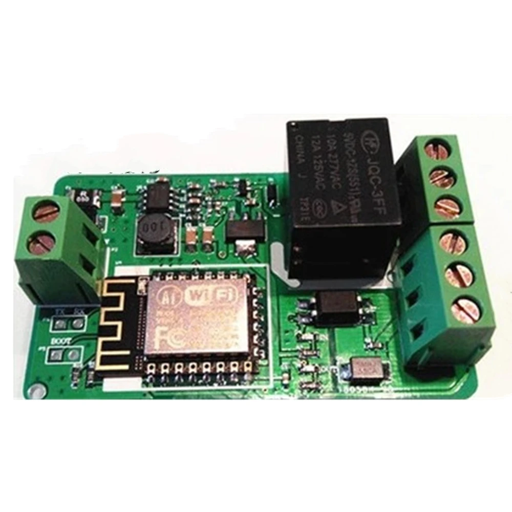 Новое поступление, 1 шт., зеленый ESP8266, 10 А, 220 В, сетевое реле, модуль Wi-Fi, входные модули постоянного тока 7 В ~ 30 в