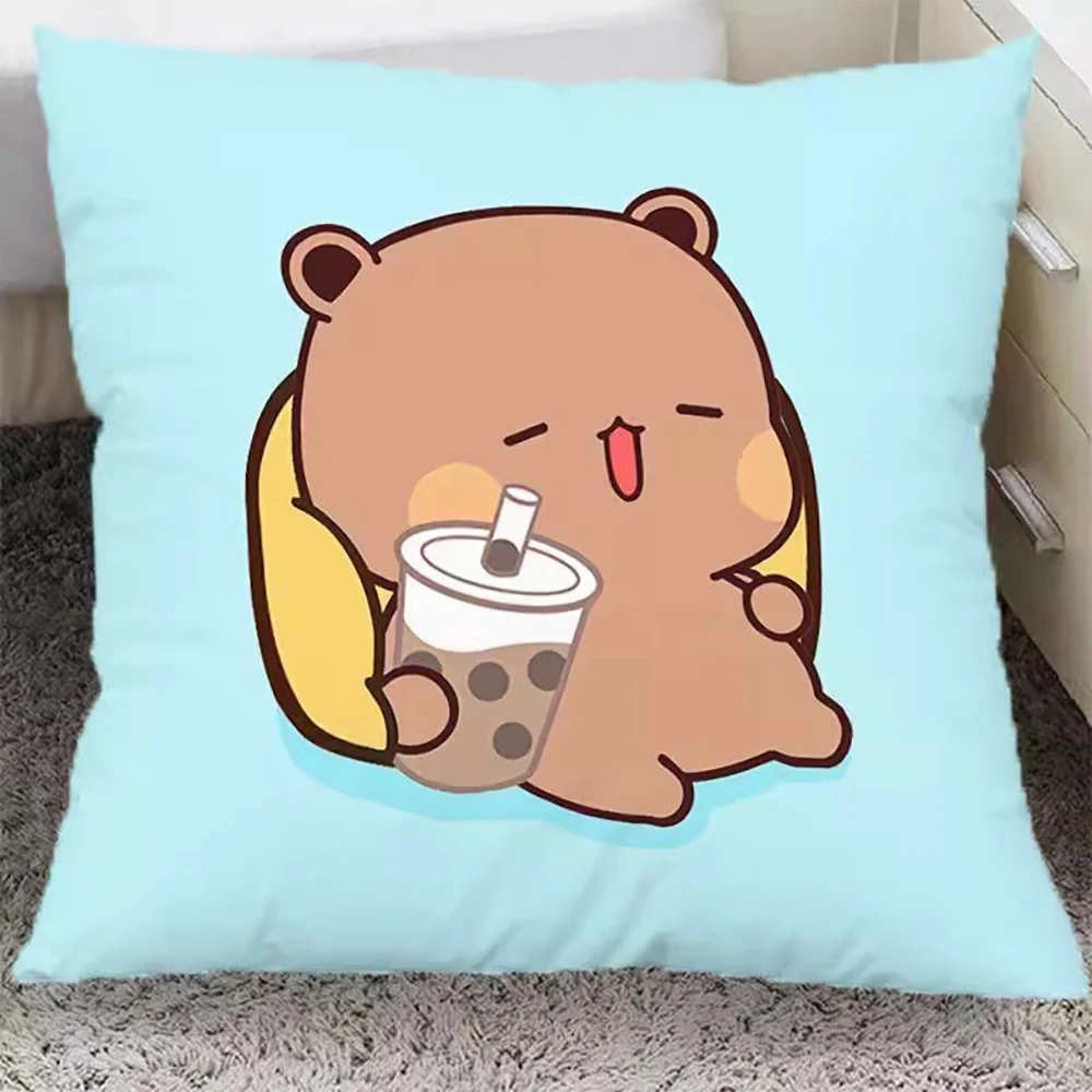 

Cute Cartoon Bear and Panda Pattern Pillowcases for a Cozy Bedtime! Sofa cushion cover, room home decorationortable