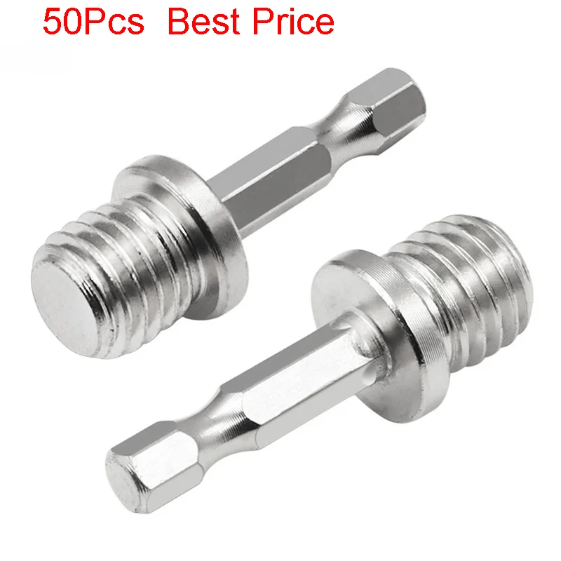 

50Pcs/lot M14 Polishing Disc Connecting Rod 1/4 Inch Hexagon Connecting Rod Adapter Drill Chuck Adapter Power Tool Accessories