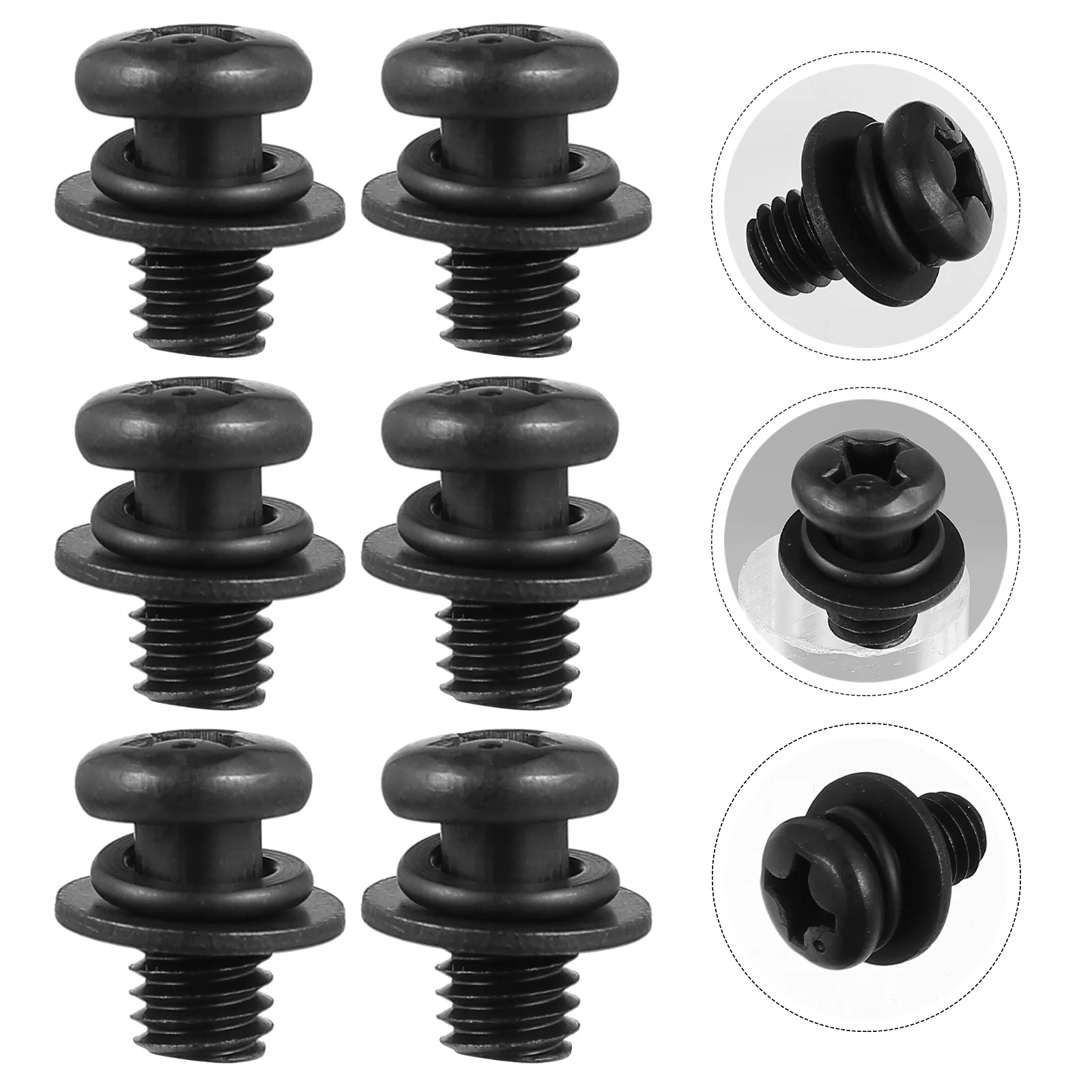 

1 Set 50Pcs Carbon Steel Screw Bolt Set Pan Head Screws with Washer (Black)