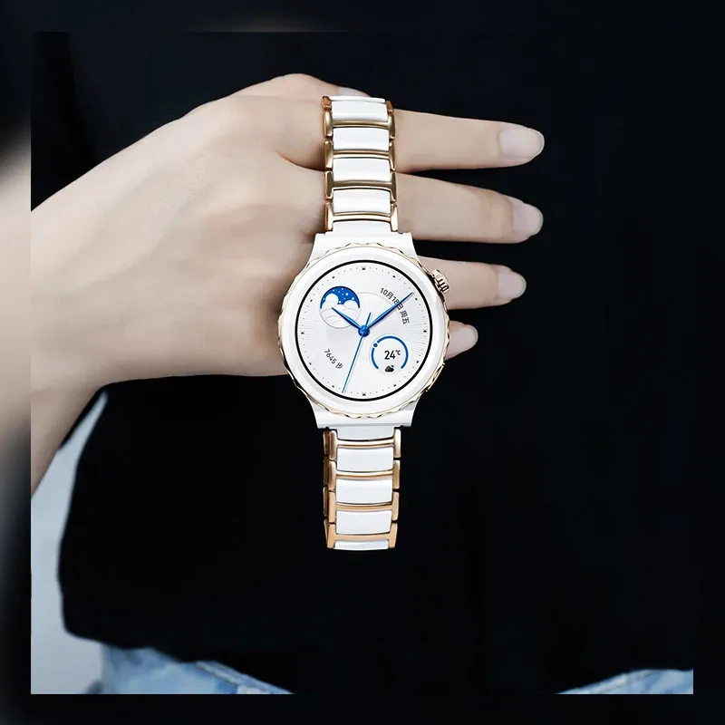 20mm 22mm Ceramic Strap For Huawei Watch GT 3 Pro,White Ceramic Watchband For Huawei Watch GT3 GT 2 Pro GT2e GT Runner Wristband