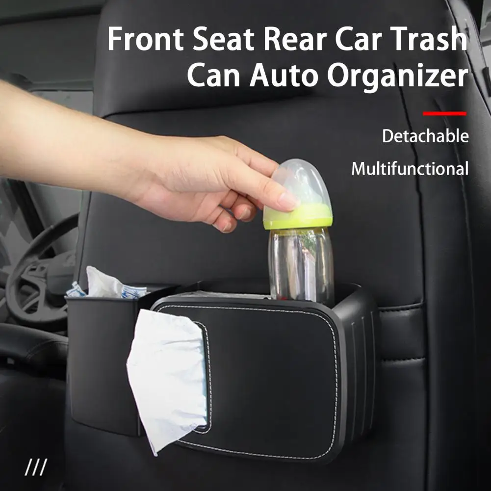 

Car Interior Organizer Practical Back Clamp Design Easy Cleaning Hanging Auto Storage Box Car Trash Can Car Accessories