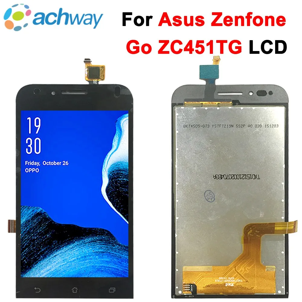 

ЖК-экран для ASUS Zenfone Go ZC451TG, ЖК-дисплей, сенсорный дигитайзер, сенсор, внешнее стекло, полная сборка, 4,5 дюйма, бесплатная доставка