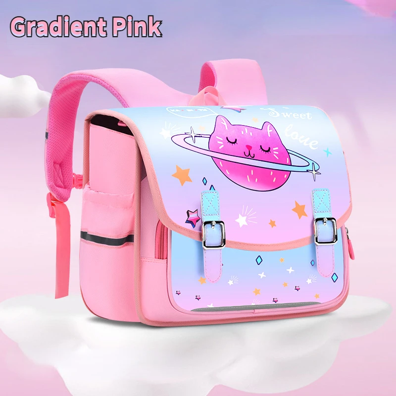 Girls Boys Gradient Color Horizontal British Style Backpacks New Children Fashion Unicorn Dinosaur Large Primary School Bags Hot