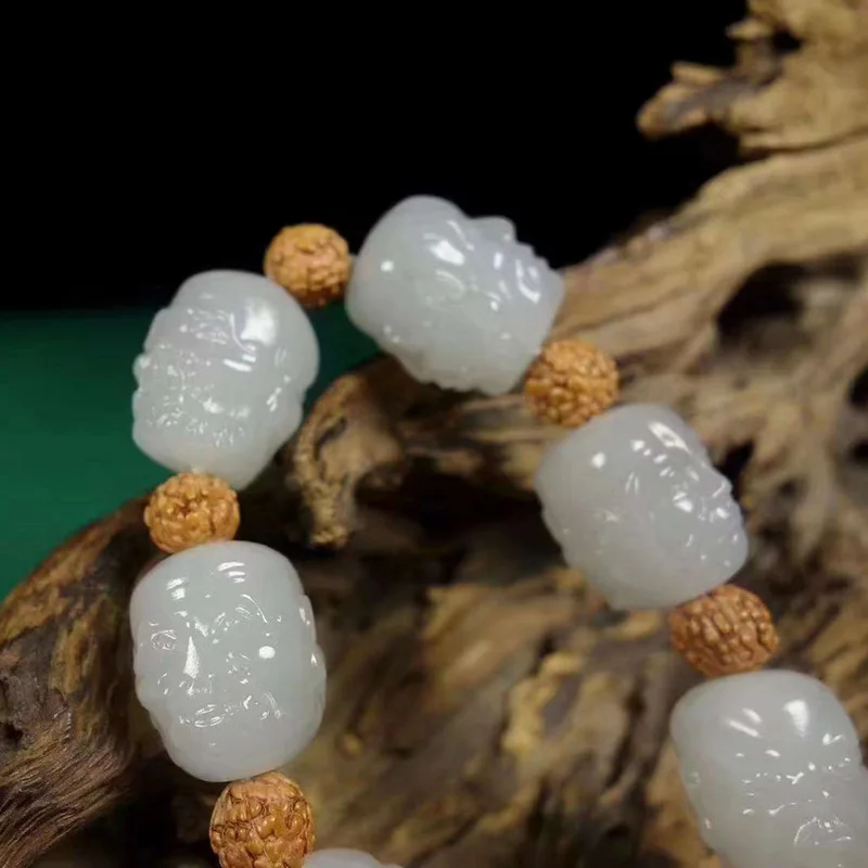 Натуральный Синьцзян Хэтянь Нефрит Материал Цинхай дымчато-серый ручной резной