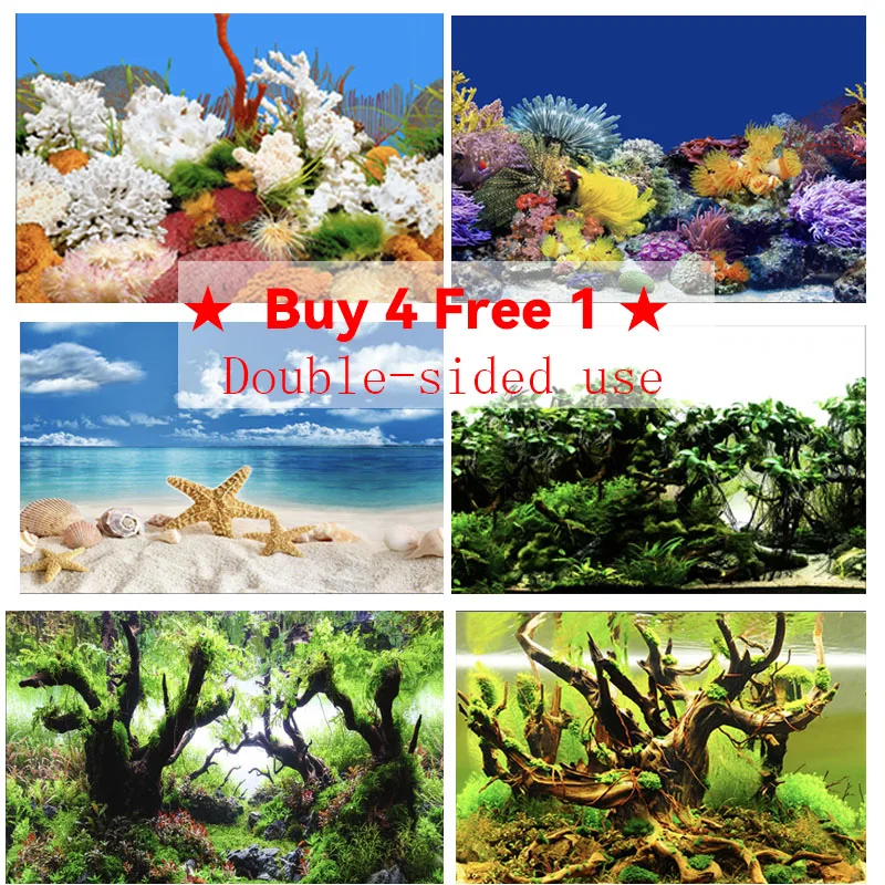 

Background for Aquarium Decoration Fish tank Plants for aquarium Double-sided HD Fish Tank Landscape Sticker Wall Lanscaping