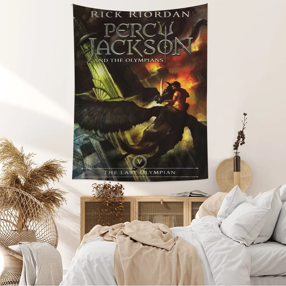 P-Percy J-JacksonS O-Olympians Anime Tapestry Hippie Flower Wall Carpets Dorm Decor Hanging Home