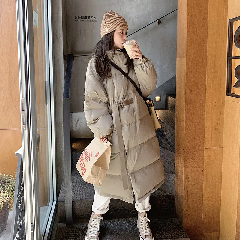 2022 New Loose Fashion Cotton Clothing Female Winter Thickening In The Long Paragraph Cotton Jacket Hooded Thin Cotton Jacket