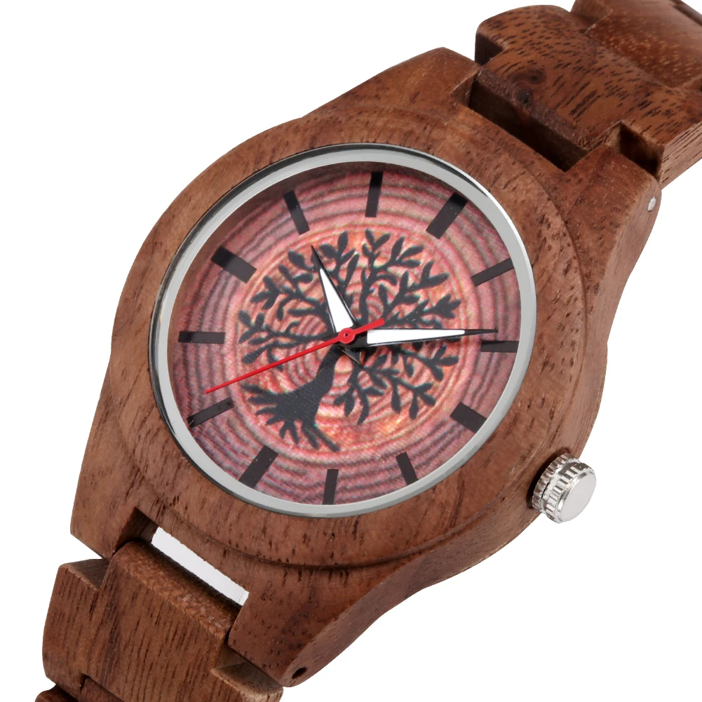 

Walnut Watch Women's Quartz Watch Wooden Strap Women's Wooden Watch Cork Dial Folding Buckle Gift for Girlfriend And Mother
