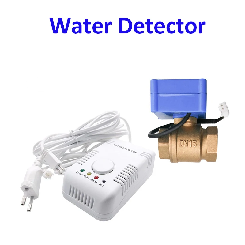 Water Leak Detector detector de fugas de agua de vazamento with Shut Off Valve DN15(1/2