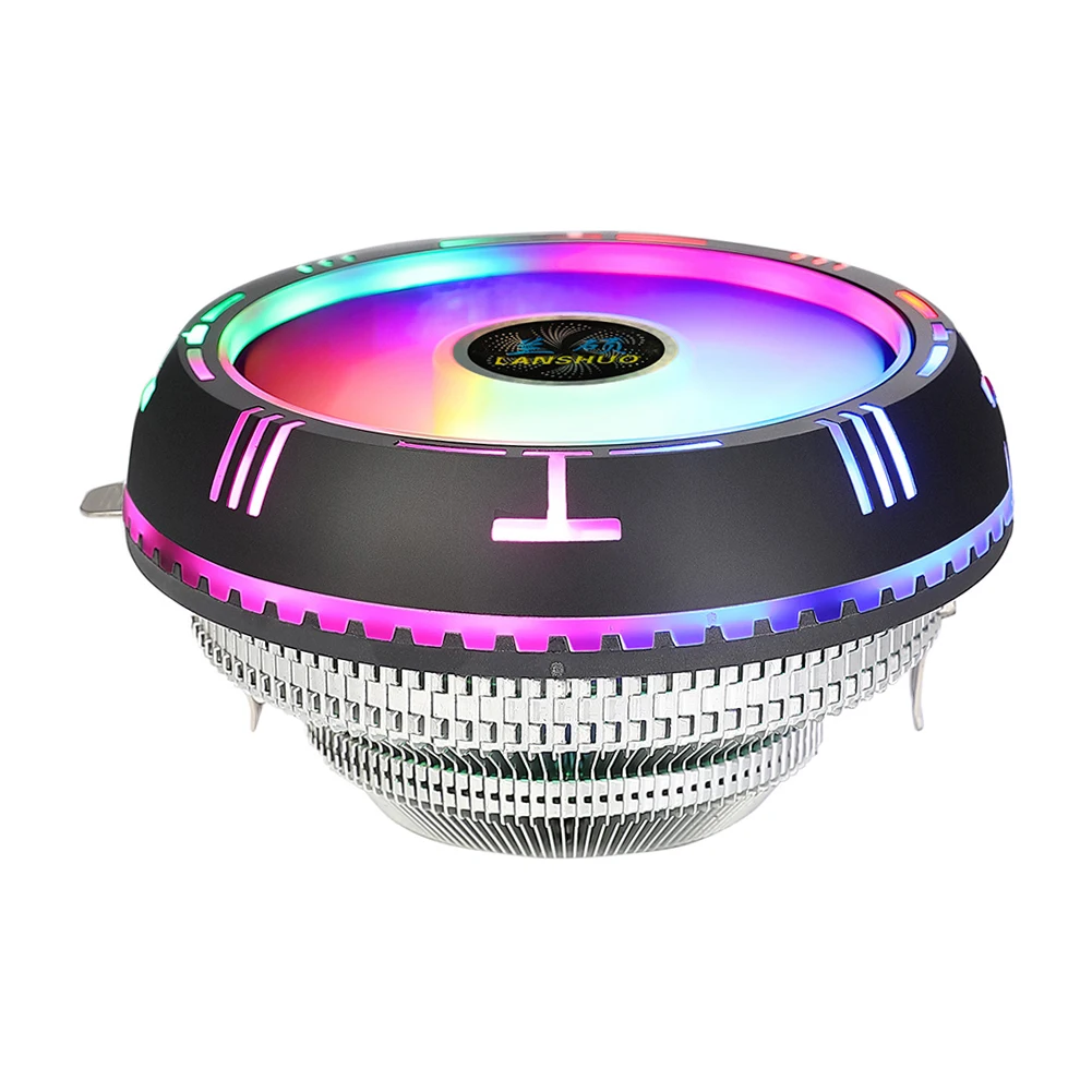 

Воздушный кулер для ЦП LANSHUO Rainbow RGB с бесшумным вентилятором 90 мм, низкопрофильный кулер для ЦП Intel /AMD AM4 AM3 + AM3 AM2 X79 X99 LGA 2011