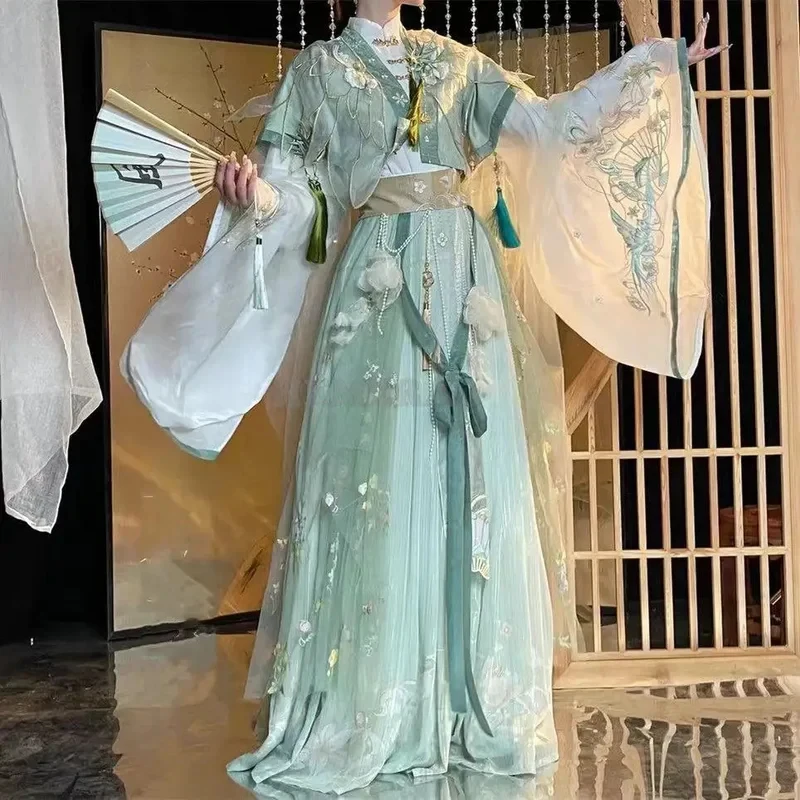 Фото Костюм для косплея по мотивам «Тянь Гуань Ци Фу» (Xie Lian, Hua Cheng, Feng Shi Qing Xuan), зеленое платье, Ханьфу, 3C, 5H, 7C №2