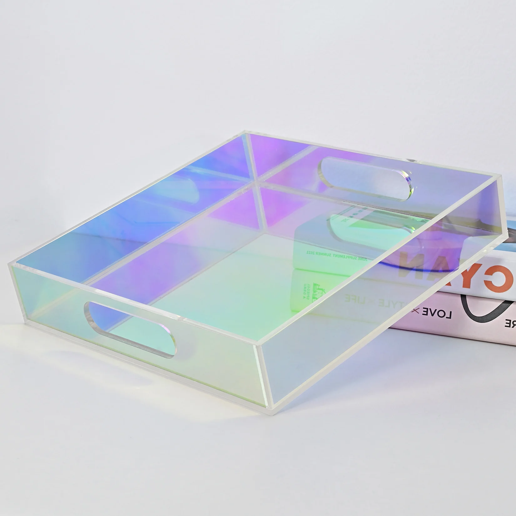 

Laser Acrylic Storage Tray Jewelry Cosmetic Display Stand Decorative Trays for Desktop Home Sundries Organizer Shelf Estantes