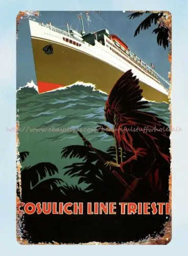 Дизайн 1930 Trieste линия cosuч домашний декор Круизер лодка металлический жестяной