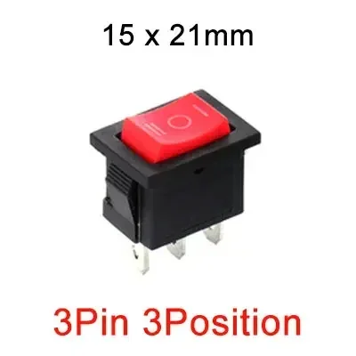 

Кулисный переключатель KCD1 2/3 позиции пластик 6A/250V 10A/125V