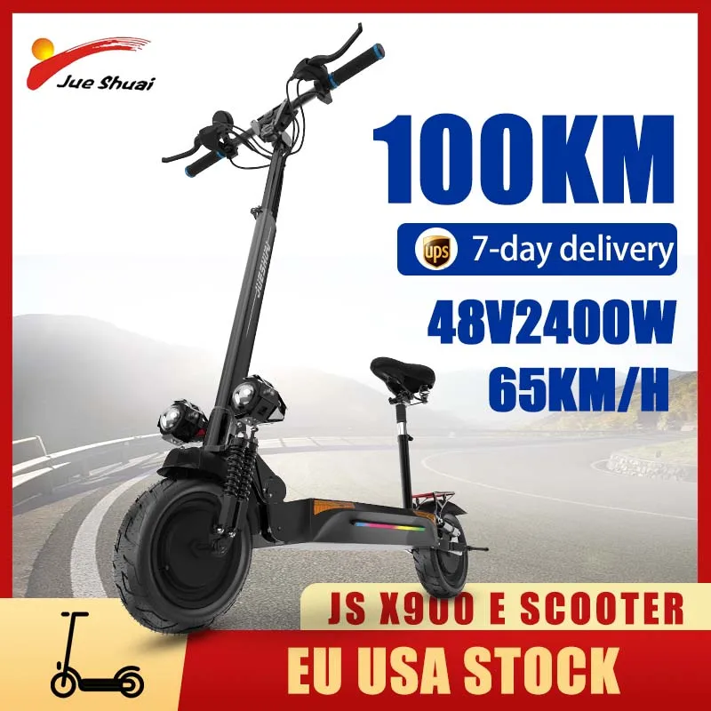 

JUESHUAI X900 Electric Scooter with Seat 100KM Range Electric Scooters for Adults 2400W 48V Dual Motor Patinete Elétrico 10 Inch