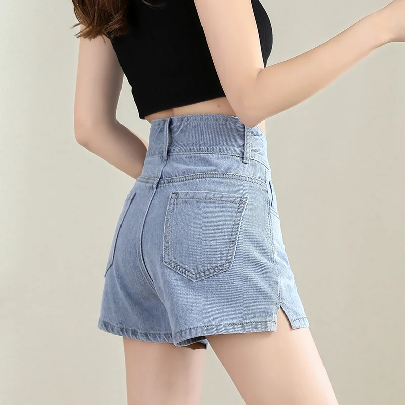 

Woman Jeans Shorts Clothes High Waisted 2022 Summer Streetwear Baggy Wide Leg Vintage Fashion The New Black Harajuku Pants