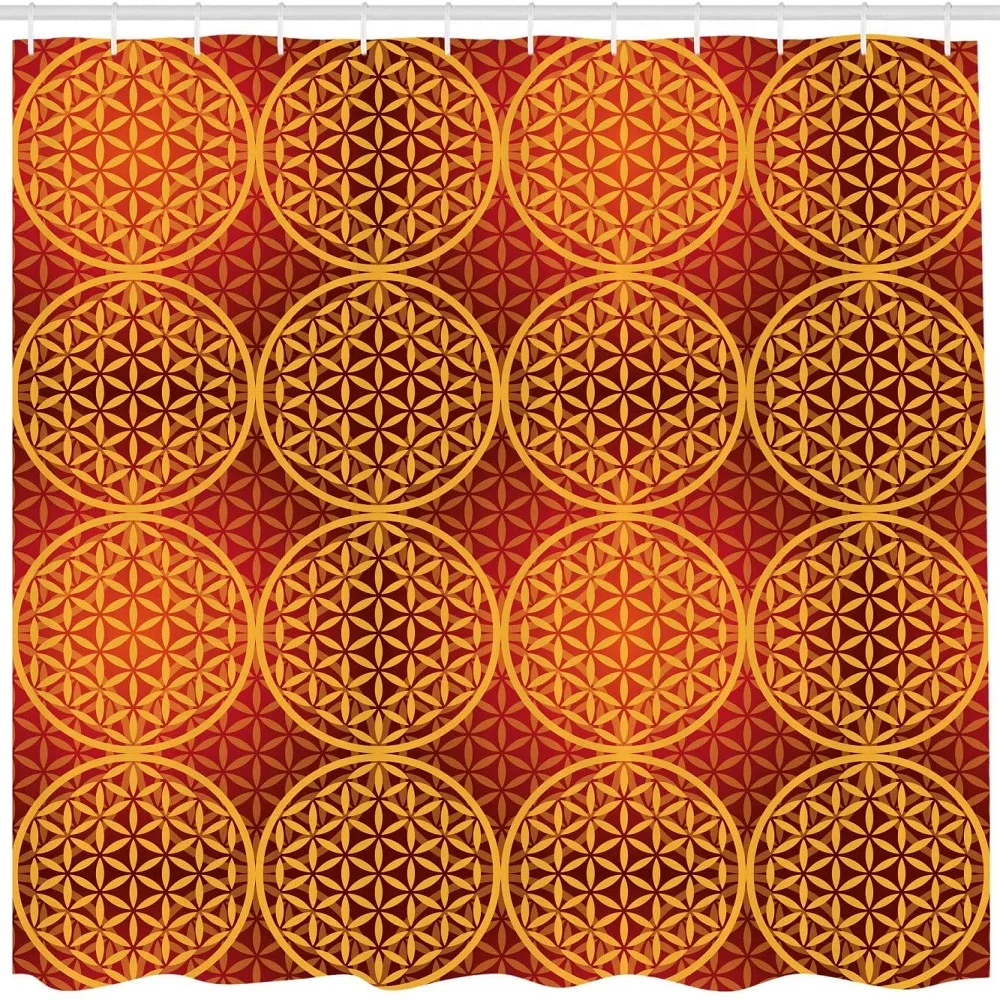 Викторианская занавеска для душа цветок в винтажном стиле со средневековыми