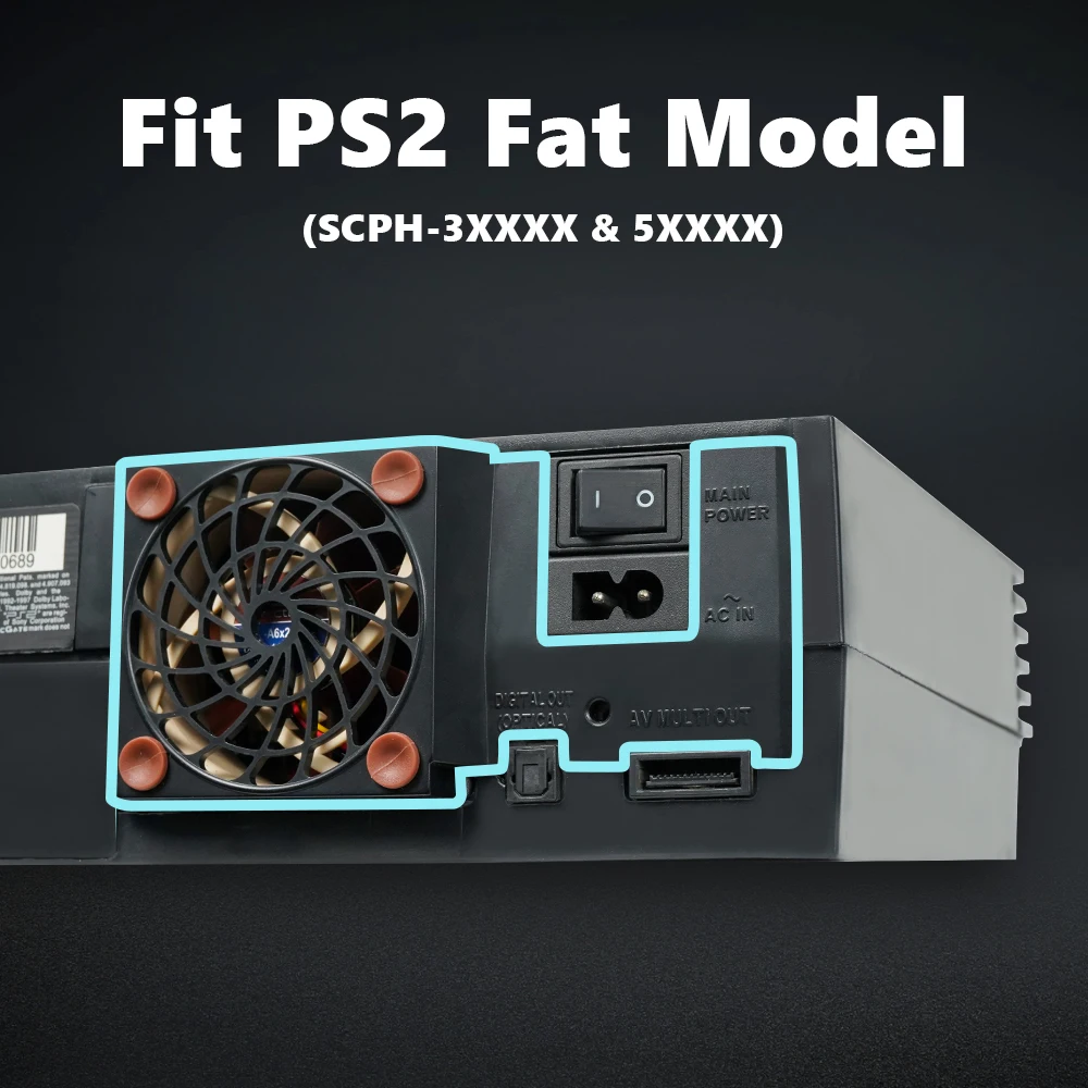 Фото Бесшумный кронштейн охлаждающего вентилятора 5 В для PS2 Fat Noctua NF-A6*25, комплект вентилятора 5 В для PS2 (SCPH-3XXXX&SCPH-5XXXX) №3