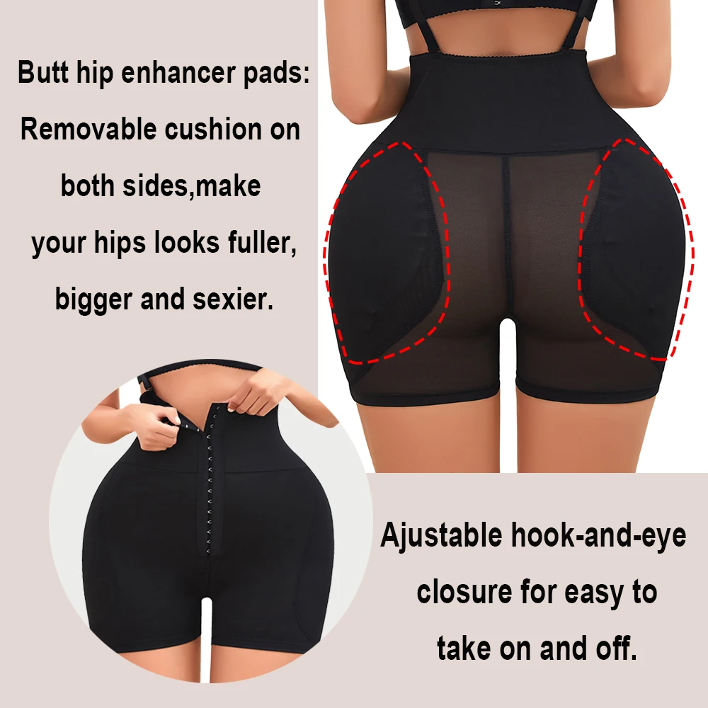 SEXYWG Butt Lifter Bodysuit Women Body Shaper Hip Enhancer Push Up Panties with Hip Pads Hip Shapewear Bodysuit