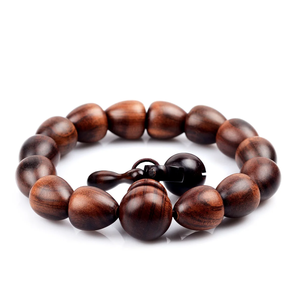 

Lightning Strike Peach Wood Chinese Block Prayer Beads Bracelet Men's Ladies Bracelet Ornament