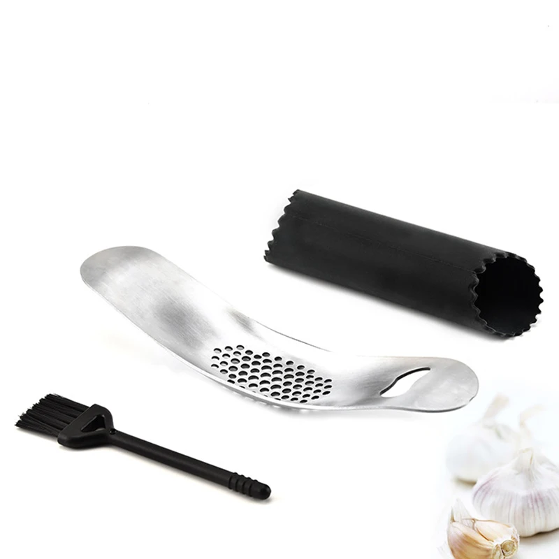 4Pcs/Set Garlic Press Kitchen Mincer Stainless Steel Rocker Gadget Ools Bottle Opener