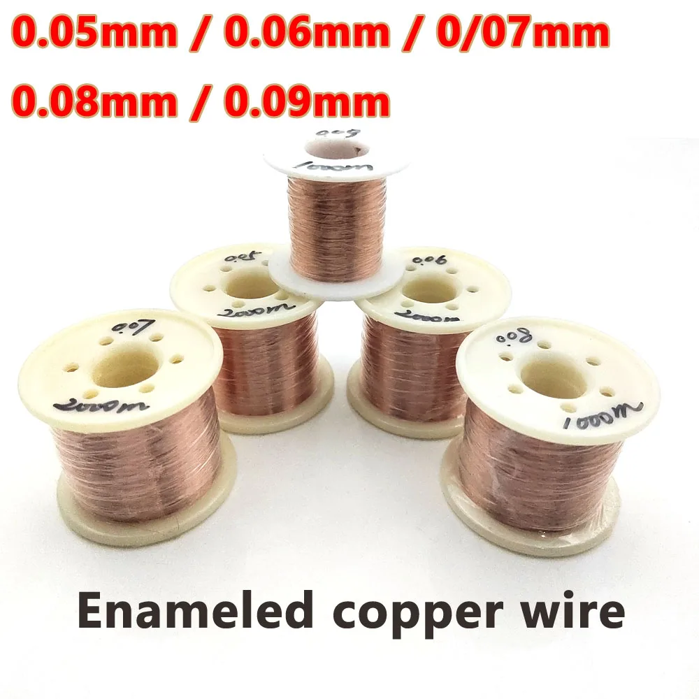 Cabo de Fio de Cobre Esmaltado Ímã de Fio de Cobre Esmaltado Bobina de Enrolamento de Cobre Fio de Cobre 0.03 mm 0.05 mm 0.06 mm 0.07 mm 0.08 mm 0.09 mm