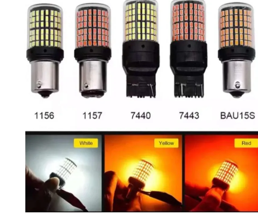 1x14 8 Вт 12 в супер яркие 1157 BAY15D 2357 2057 светодиодные лампы Красные 144-SMD 3014 чипы для
