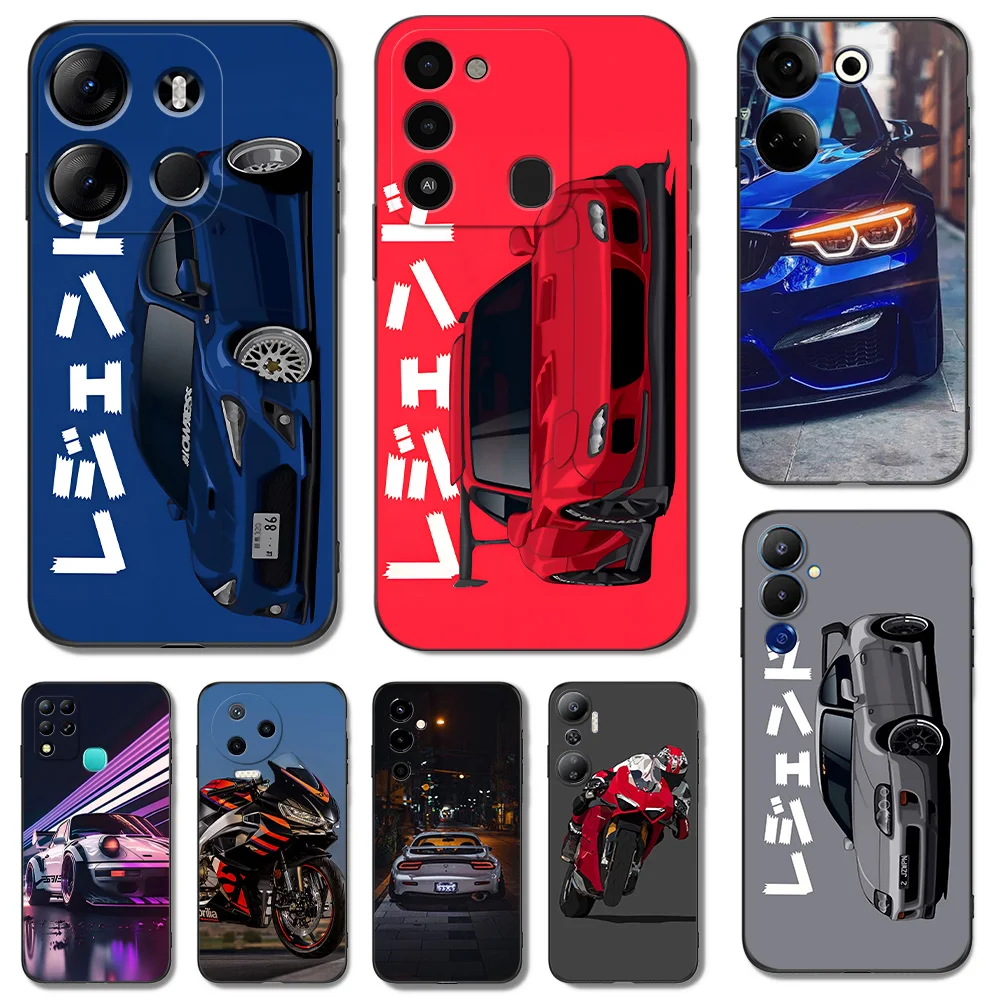 Черный чехол ТПУ для INFINIX HOT10 11(G37) 20I 20 NOTE12VIP 12 4G(2023)12Pro 4G 5G 12I JDM автомобильный
