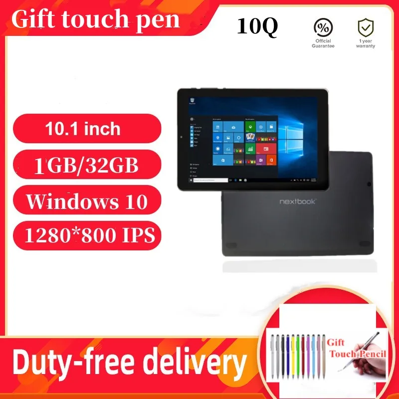 

10.1 Inch 10Q Tablet PC Windows 10 Home Nextbook Quad Core 1GB RAM 32GB ROM Intel Atom Z3735G 1280 x 800 IPS With Dual Cameras