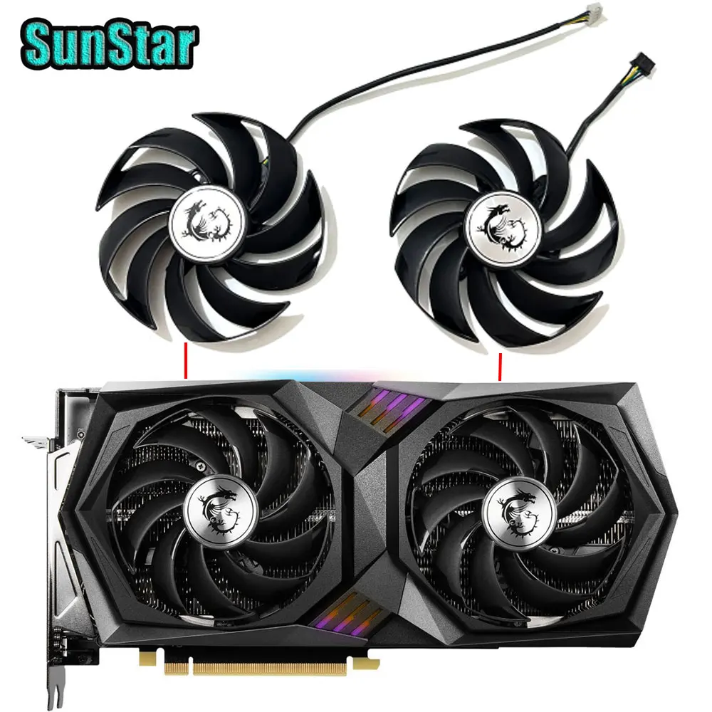 

Вентилятор охлаждения видеокарты PLD10010S12HH для MSI GeForce RTX 3060 3060 TI GAMING X 8G LHR