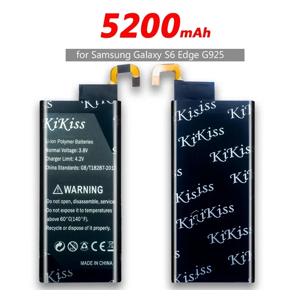 Аккумулятор KiKiss EB-BG925ABE 5200 мАч для Samsung GALAXY S6 Edge Battery G9250 G925FQ G925F G925S S6Edge G925V G925A