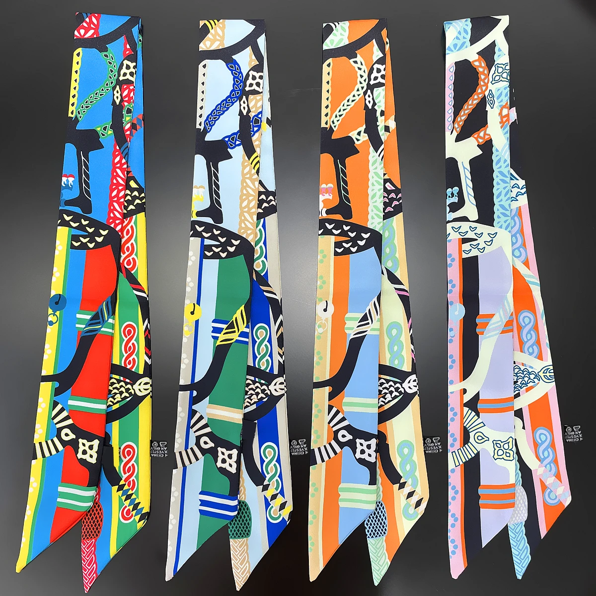 

2023 Design Colorful Rope Scarf Women Luxury Brand Silk Scarf Fashion Foulard Skinny Bag Scarves Hair Headband Neckerchief