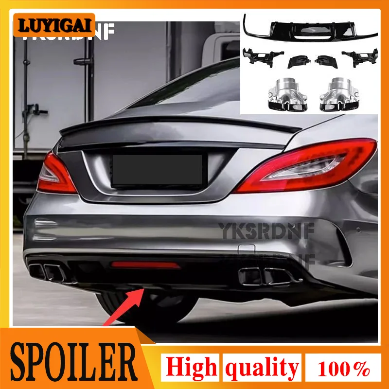 

Глянцевый черный задний спойлер-диффузор для Mercedes Benz CLS Class W218 CLS350 CLS63 AMG Sport 2012-2017, защита бампера