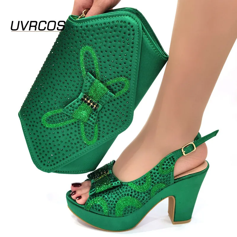 

Rhinestone Wedding Shoe Purple ltalian Shoes Bag Set African Matching Shoes Bag Italian In Women Italian Shoes and Bag for Women