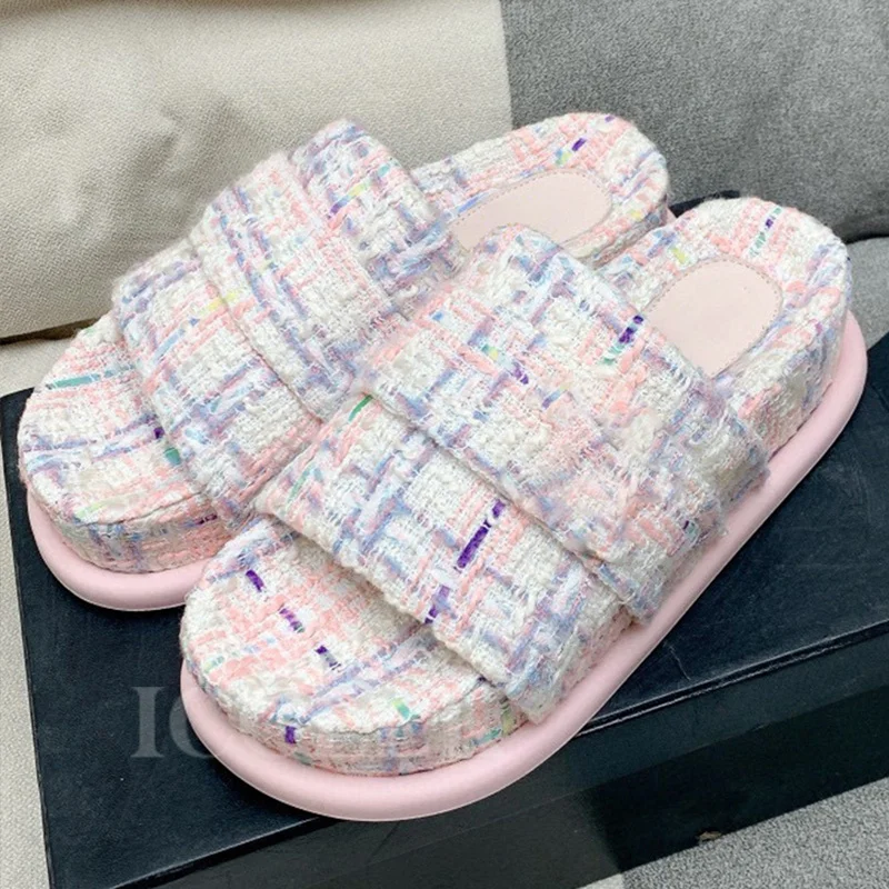 

Lovely Fairy Slippers Summer New Unique Upper Design Thick Bottom Lazy Ladies Slippers Fashion Bread Type Female Shoes