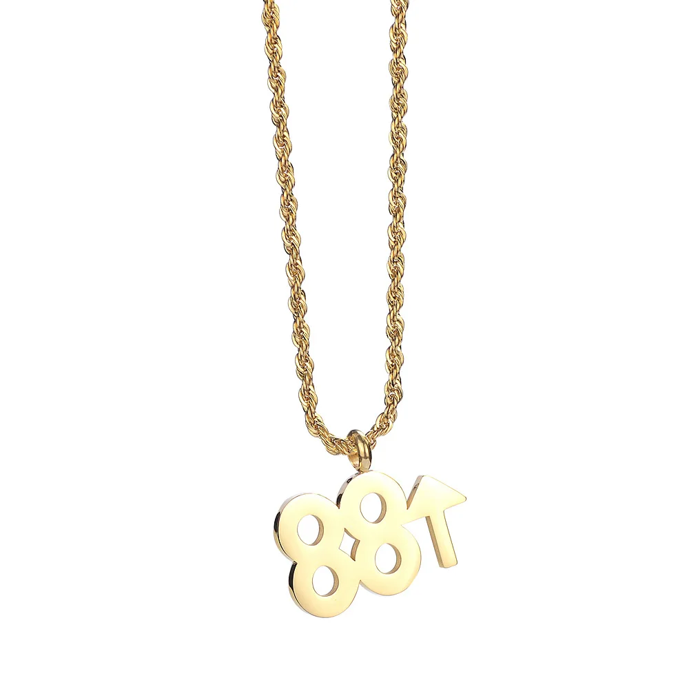 Ожерелье с подвеской в стиле хип-хоп из нержавеющей стали