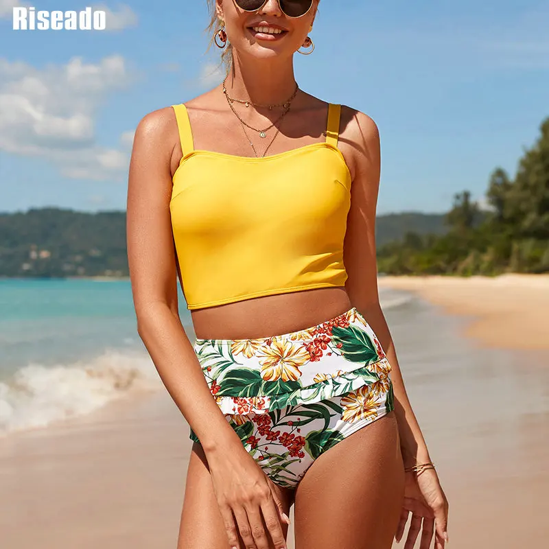 Женский купальник с высокой талией Riseado сексуальный комплект бикини оборками